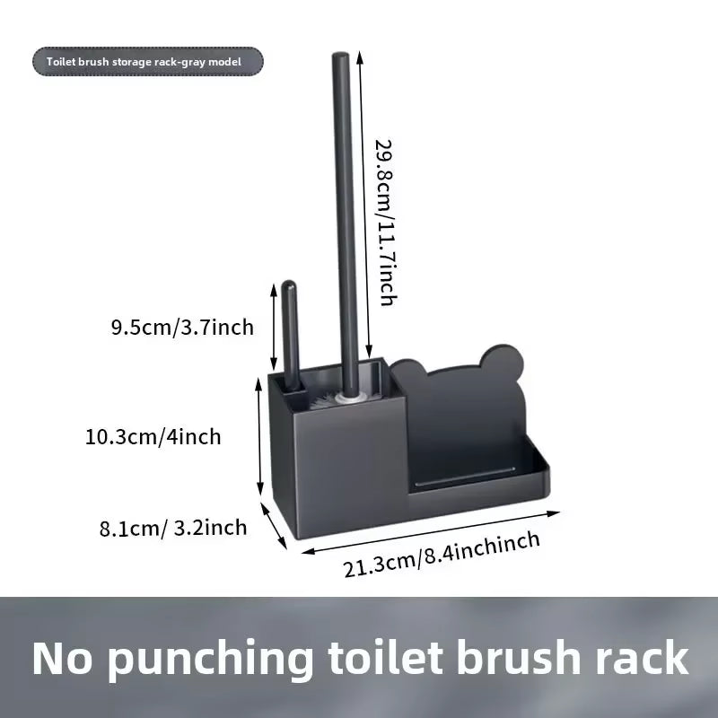 Toilet Brush with Shelf and Hard Bristle 